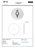 Ladies WC Pictogram Matt Stainless Steel Round Ø 75 mm - 3M Self-Adhesive