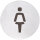 Ladies WC Pictogram Matt Stainless Steel Round Ø 75 mm - 3M Self-Adhesive
