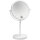 Kosmetikspiegel, ø 200 mm, doppelseitig, freistehend, Messing, Lackiert, Bianco