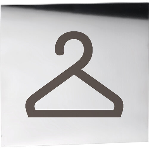 Changing Room Pictogram Polished Stainless Steel Square 75x75 mm - 3M Self-Adhesive