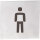 Gentlemens WC Pictogram Matt Stainless Steel Square 75x75 mm - 3M Self-Adhesive