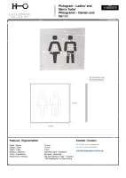 Unisex Toilet Pictogram Matt Stainless Steel Square 75x75 mm - 3M Self-Adhesive