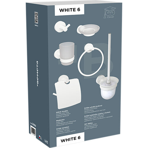 SET WHITE, 6-tlg, Zinklegierung, Lackiert