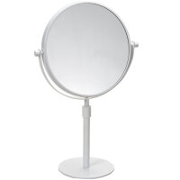 Kosmetikspiegel, ø 200 mm, teleskopisch, freistehend, Messing, Lackiert, Bianco