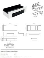 Shower shelf, with squeegee, white, Zinc Alloy, Painted, Modern 8304