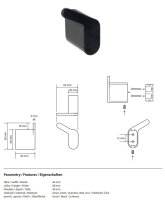 Single robe hook, Zinc Alloy, Painted, Gaia Schwarz, Black