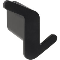 Robe hook, asymmetrical, Zinc Alloy, Painted, Gaia Schwarz, Black