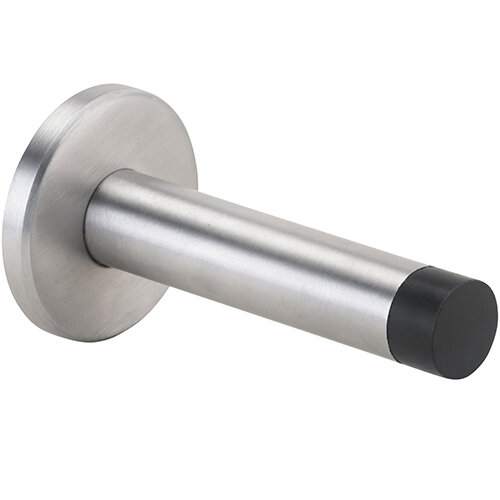 Door stop on the wall, stainless steel, matt, Brushed, Silver