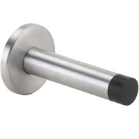 Door stop on the wall, stainless steel, matt, Brushed, Silver