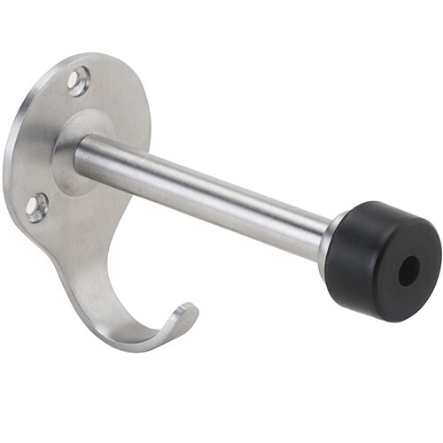 Door stop on the wall, stainless steel, matt, Brushed, Silver 8125