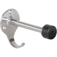 Door stop on the wall, stainless steel, polished, Silver