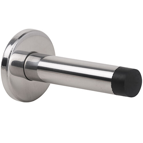 Wandtürstopper an der Wand, Edelstahl, gebürstet, Poliert, Silber