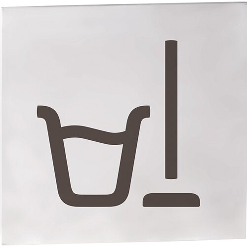Cleaning Storage Room Pictogram Matt Stainless Steel Square 75x75 mm - 3M Self-Adhesive