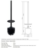 Spare silicone brush with handle, Stainless Steel, Black