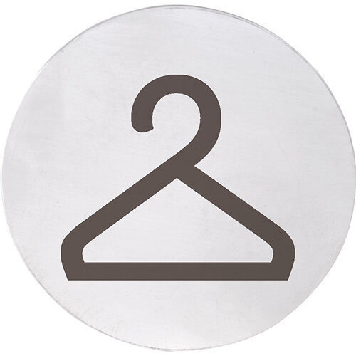 Changing Room Pictogram Matt Stainless Steel Round Ø 75 mm - 3M Self-Adhesive