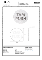 Türschild Drücken Edelstahl matt Rund Ø 75 mm - 3M selbstklebend