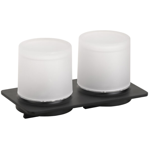 Doppelter Seifenspender, 2 x 200 ml, Edelstahl, Glas, Zinklegierung