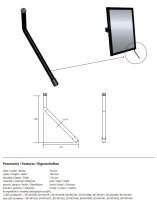 Handling lever for tilting mirrors, black, Stainless Steel, Painted
