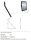 Handling lever for tilting mirrors, black, Stainless Steel, Painted