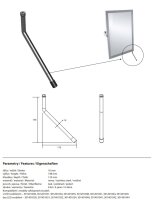 Handling lever for tilting mirrors, polished, Stainless Steel, Silver