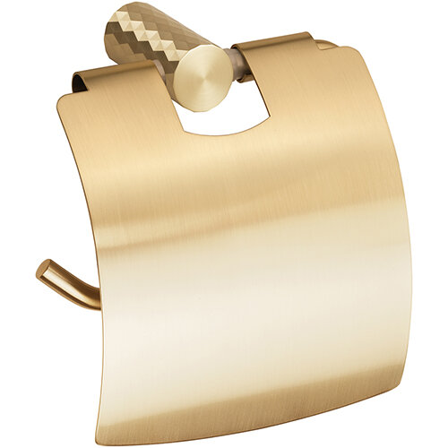 Toilettenpapierhalter, mit Deckel, matt, Hellgold, Edelstahl, PVD Matt, Lumina