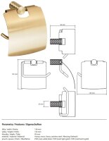Toilettenpapierhalter, mit Deckel, matt, Hellgold, Edelstahl, PVD Matt, Lumina