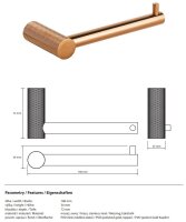 Toilettenpapierhalter, poliert, Gold Kupfer, Edelstahl, PVD Poliert, Solara