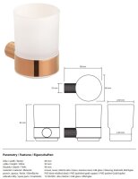 Toothbrush holder, polished, gold copper, Brass, PVD Polished, Solara