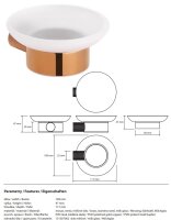Soap dish, stainless steel, polished, gold copper, Brass, PVD Polished, Solara