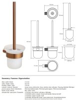 WC-Bürstengarnitur, hängend, matt, Gold Kupfer, Edelstahl, PVD Matt