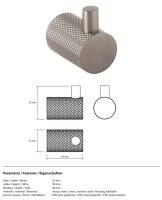 Single robe hook, Brass, PVD Matt, Palladium