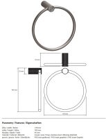 Towel Ring, Brass, PVD Matt, Palladium