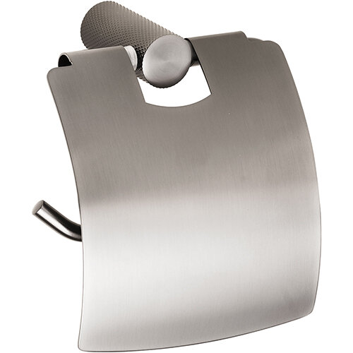 Toilet paper holder, with cover, Stainless Steel, Palladium