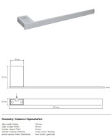 Towel holder, 297 mm, Brass, Matt