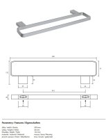 Towel holder, 500 mm, double, Brass, Matt