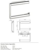 Toilettenpapierhalter, ohne Deckel, poliert, Edelstahl, Chrom, Modern