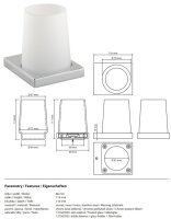Zahnbürstenhalter, Glas, Zinklegierung, Chrom