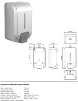 Schaumseifenspender, 1200 ml, Kunststoff, weiß