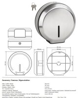 Papierrollenhalter JUMBO Ø 296 mm, Relief, Edelstahl, Matt
