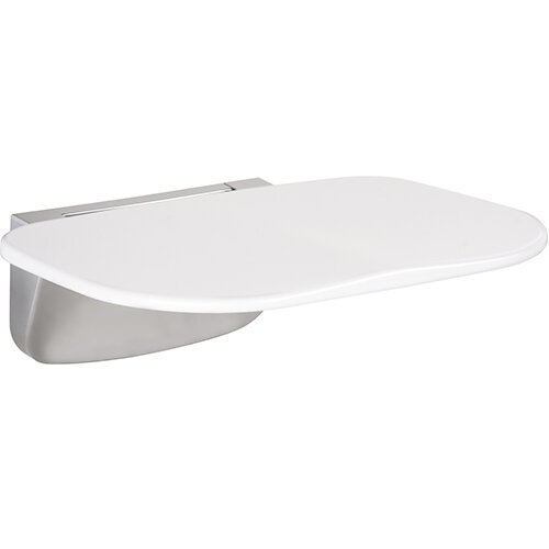 Shower seat, folding, polished, plastic white