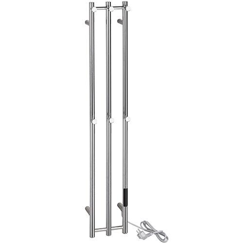 Heated towel rail PILLAR 3, 1180 mm, bar, 91W, stainless steel, polished, Silver