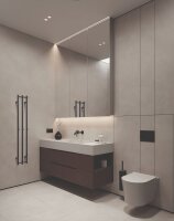 Heated towel rail PILLAR 3, 1180 mm, bar, 91W, stainless steel, polished, Silver