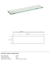Glas für die Ablage, Glas Klar