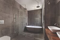 Heated towel rail AXIS, 1180 mm, bar, 47W, stainless steel, black, Comaxit