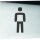 Gentlemens WC Pictogram Polished Stainless Steel Square 75x75 mm - 3M Self-Adhesive