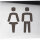 Piktogramm WC Damen/Herren Edelstahl poliert Quadratisch 75x75 mm - 3M selbstklebend