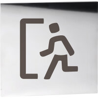 Emergency Exit Pictogram Polished Stainless Steel Square...