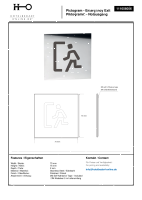 Piktogramm Notausgang Edelstahl poliert Quadratisch 75x75 mm - 3M selbstklebend
