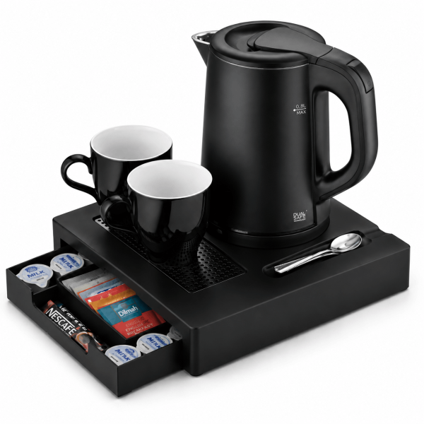 Emberton Lavenham Drawer Welcome Tray with Banbury 0.8L Kettle Black