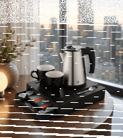 Emberton Lavenham Drawer Welcome Tray with Malvern 0.5L Stainless Steel Kettle